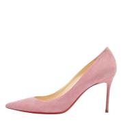 Pre-owned Suede heels Christian Louboutin Pre-owned , Pink , Dames