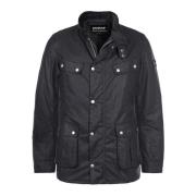 Duke Wax Jacket met elleboogpatches Barbour , Green , Heren