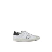 Witte Leren Sneakers met Iconisch Zij Schild Philippe Model , White , ...