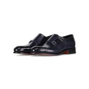 Leren Dubbele Monkstraps Elegante Stijl Santoni , Blue , Heren