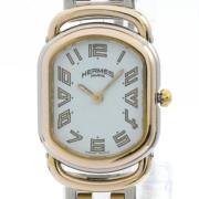 Pre-owned Stainless Steel watches Hermès Vintage , White , Dames