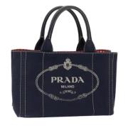 Pre-owned Canvas prada-bags Prada Vintage , Blue , Dames