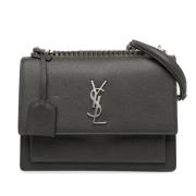 Pre-owned Leather crossbody-bags Yves Saint Laurent Vintage , Gray , D...