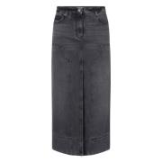 Zwarte Denim Rok Gregoriana Stijl Pinko , Black , Dames