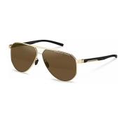 Gouden Montuur Bruine Lens Zonnebril Porsche Design , Yellow , Unisex