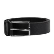 Zwarte Leren Riem met Gespsluiting Hugo Boss , Black , Heren