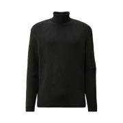 Rib Turtleneck Gebreid in Zwart C.p. Company , Black , Heren