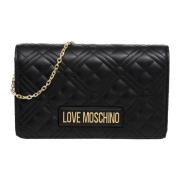 Stijlvolle Schoudertas met Magneetsluiting Love Moschino , Black , Dam...