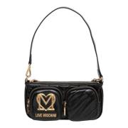 Stad Schoudertas met Ritssluiting Love Moschino , Black , Dames