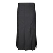 Melange Streep Midi Rok Ganni , Black , Dames