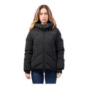 Korte winterjas voor dames met capuchon Afterlabel , Black , Dames