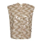 Paillet Top Blouse Champagne Co'Couture , Beige , Dames