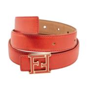 Pre-owned Leather belts Fendi Vintage , Orange , Dames