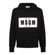 Zwarte Hoodie voor Heren Msgm , Black , Heren