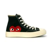 Grote Hart High Top Sneakers Comme des Garçons Play , Black , Heren