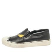 Pre-owned Leather sneakers Fendi Vintage , Black , Dames