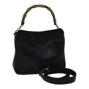 Pre-owned Leather handbags Gucci Vintage , Black , Dames