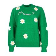 Groene Daisy Crewneck Sweater met Borduurwerk MC2 Saint Barth , Green ...