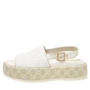 Pre-owned Coated canvas sandals Gucci Vintage , White , Dames