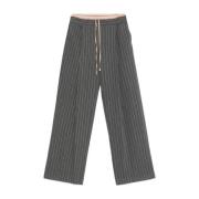 Gestreepte Broek Antraciet/Kameel Ermanno Scervino , Gray , Dames