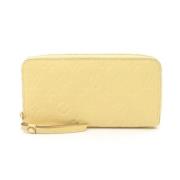 Pre-owned Leather wallets Louis Vuitton Vintage , Yellow , Dames