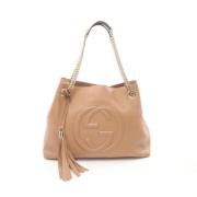 Pre-owned Leather gucci-bags Gucci Vintage , Beige , Dames