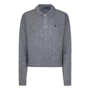 Grijze Sweater met Pony Borduursel Polo Ralph Lauren , Gray , Dames