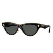 Zwarte Cat Eye Zonnebril Donkergrijs Versace , Black , Unisex