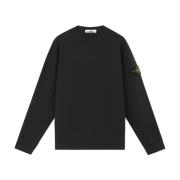 Diagonale Fleece Trui Zwart Stone Island , Black , Heren