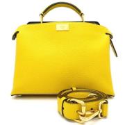 Pre-owned Leather handbags Fendi Vintage , Yellow , Dames