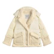 Eco-Sheepskin Gewatteerde Jas Ermanno Scervino , Beige , Dames