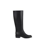 Leren laars met 4 cm hak AGL , Black , Dames