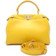 Pre-owned Leather handbags Fendi Vintage , Yellow , Dames