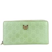 Pre-owned Leather wallets Gucci Vintage , Green , Dames