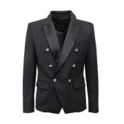 Pre-owned Wool outerwear Balmain Pre-owned , Black , Heren