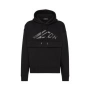 Icon Loose Fit Hoodie met Kangoeroezak Dsquared2 , Black , Heren