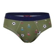 Groene katoenen herenslip met voetbalmotief Gallo , Multicolor , Heren