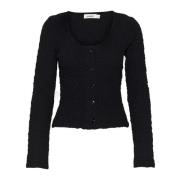 Vrouwelijke Zwarte Vest Gebreid Soaked in Luxury , Black , Dames