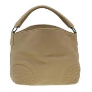 Pre-owned Leather shoulder-bags Bottega Veneta Vintage , Beige , Dames