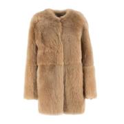 Shearling Winterjas Fabiana Filippi , Brown , Dames