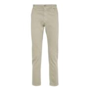 Slim-fit Stretch Katoen Twill Broek Eleventy , Beige , Heren