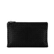 Pre-owned Leather clutches Bottega Veneta Vintage , Black , Dames