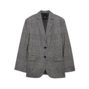 Oversize Pata de Gallo Blazer Anine Bing , Gray , Heren