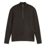 Hoogwaardige half zip trui Nn07 , Black , Heren