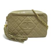 Pre-owned Leather chanel-bags Chanel Vintage , Beige , Dames