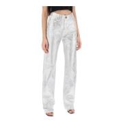 Metallic Gecoate Denim Jeans Rotate Birger Christensen , Gray , Dames