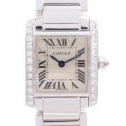 Pre-owned Metal watches Cartier Vintage , White , Dames