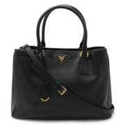 Pre-owned Leather handbags Prada Vintage , Black , Dames