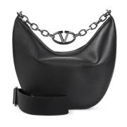 Moon Medium Hobo Tas Valentino Garavani , Black , Heren