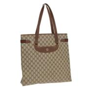 Pre-owned Leather totes Gucci Vintage , Beige , Dames